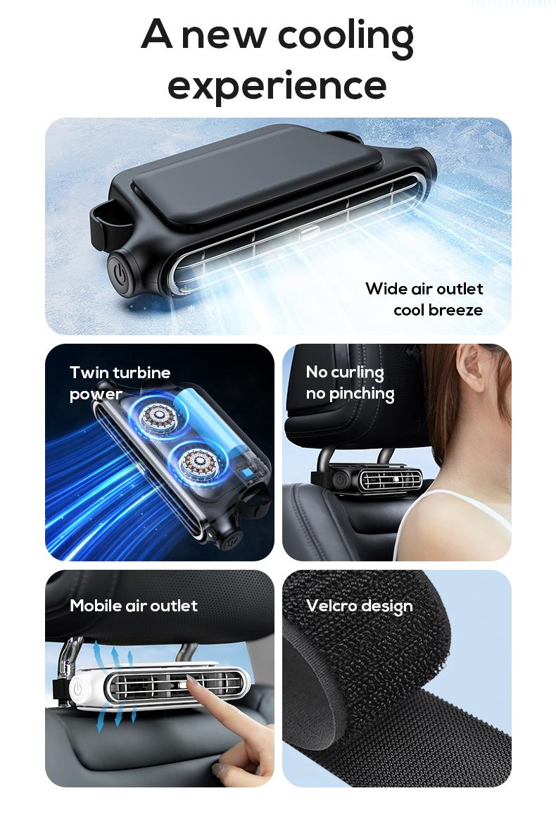 JOYTUTUS car seat fan 3 adjustable wind speeds