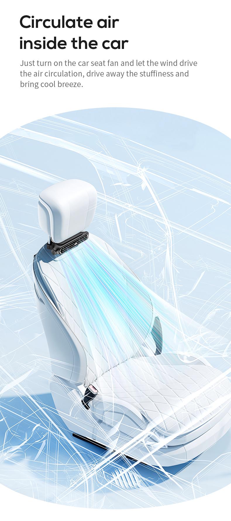 Universal car seat compatibility fan installation