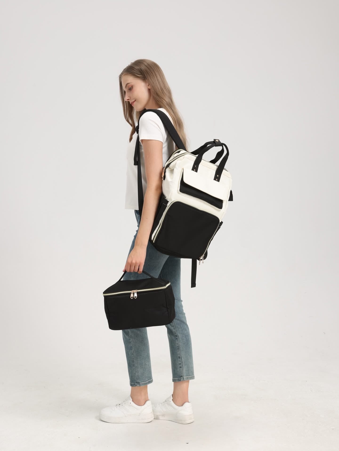 Modern lunch backpack lifestyle product image