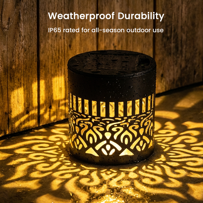 Dual installation solar mandala projector light