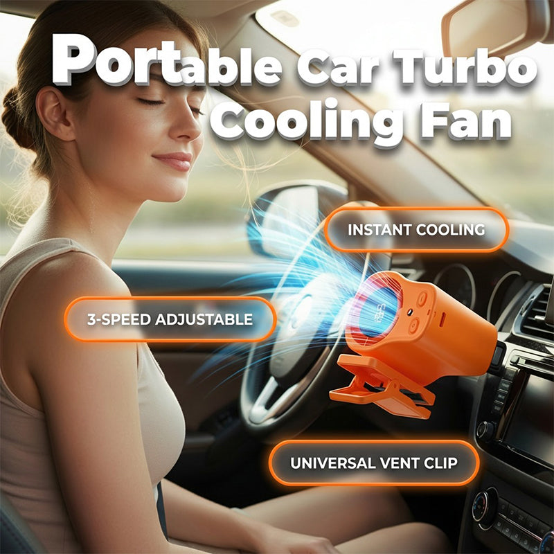 FEATURES PORTABLE LED CAR COOLING FAN - Experience ultimate driving comfort with this portable LED car cooling fan. Its 