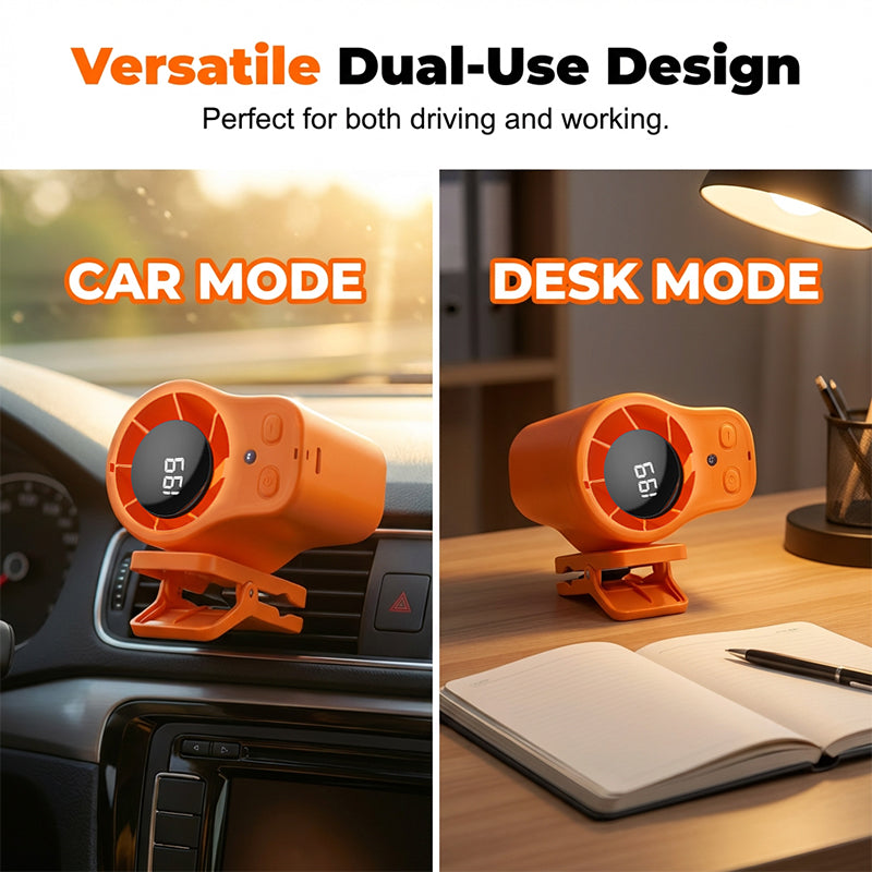 VERSATILE DUAL-USE DESIGN - Maximize your cooling options. This versatile fan seamlessly transitions from a secure car v