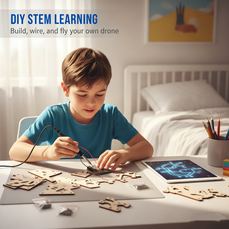 Kids DIY wooden drone building kit