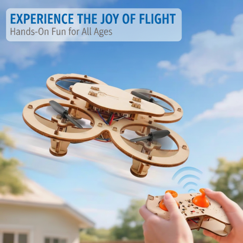 Stable remote control DIY wooden drone