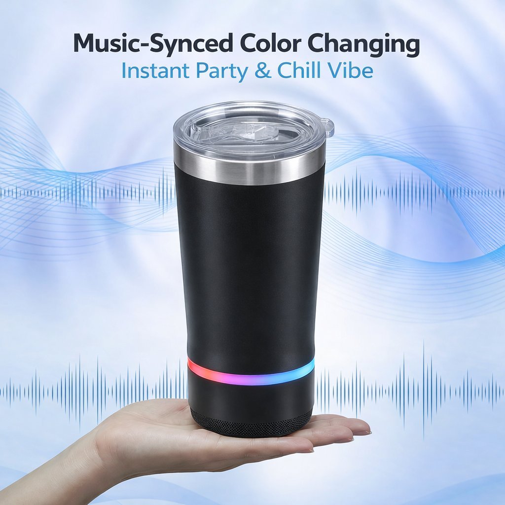 Music synced RGB Bluetooth tumbler